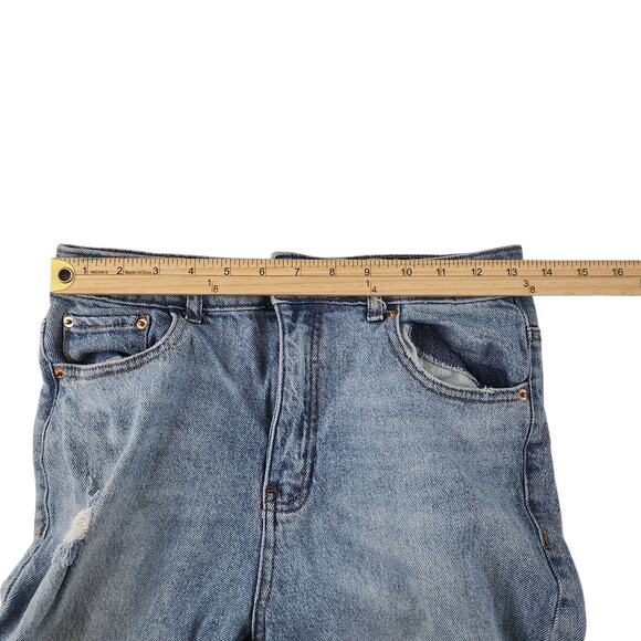 Ashley Mason Jeans 9 Bleached Stone Washed Light Denim Ripped Destroyed Mom - Picture 8 of 14